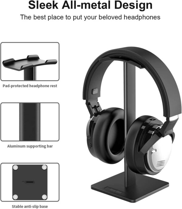 NEWBEE Headphone Stand Headset Holder Black Simplist Desk