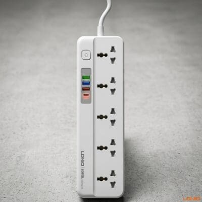 LDNIO (SC5614-C) Fast Charging Power Strip with 5 Universal Outlets and 3 USB ports 1 PD Port - 2M Power Cord Extension Socket
