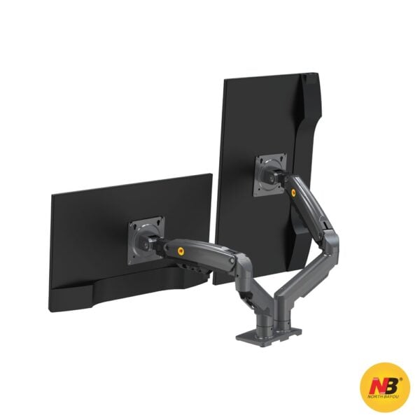 Supporto Monitor Doppio North Bayou F160 - Braccio A Gas Per 2 Schermi 17-27" - Foto 2