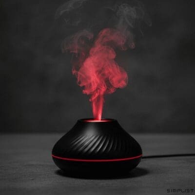 LavaFlame Aromatherapy Humidifier with Volcano Flame Effect, Essential Oil Diffusion, and Auto-Safety Features. 130ml