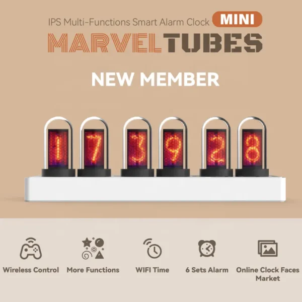 Marvel Tubes - IPS Display Nixie Tube Clock - Simplist Desk