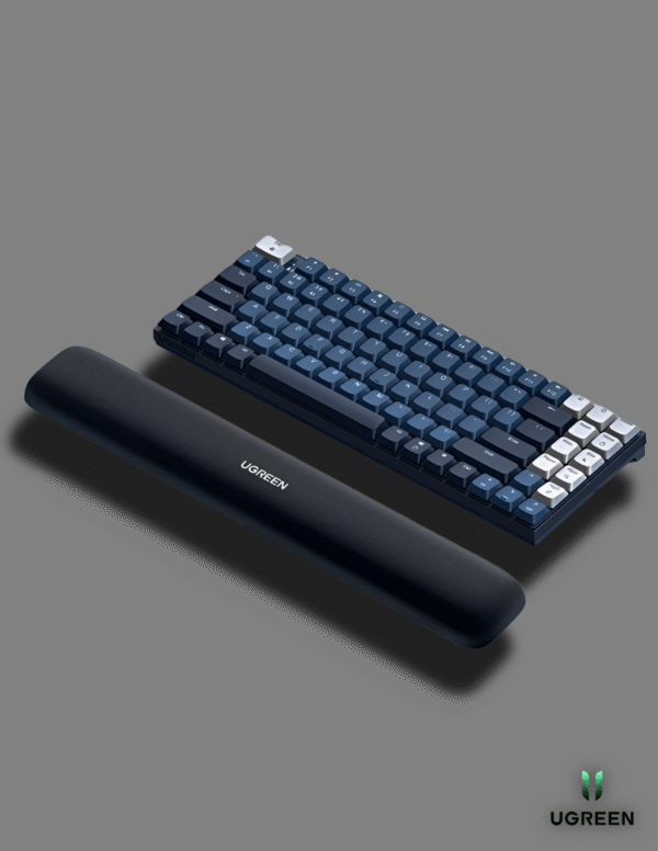 Mechanical keyboard and wrist rest on a enhanced studio lights