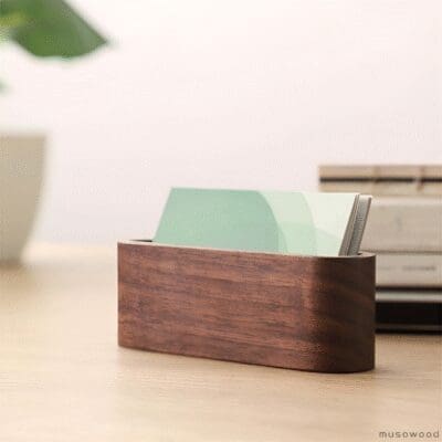 Premium Walnut Business Card Holder - "C" Level Collection