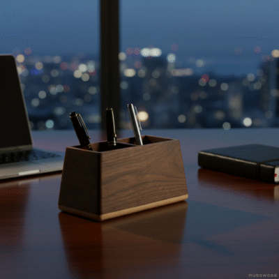 Premium Walnut Dual Pen Holder - The "C" Collection