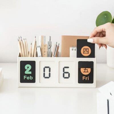 Flip & Hold Desk Organzier with Calender