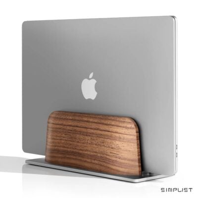 DockBloc Walnut Vertical Laptop Holder Stand  – “C Level” Collection