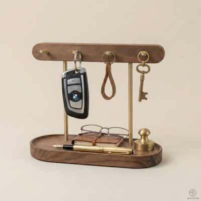 Premium Walnut Key Organizer, Holder Stand - "C level collection"