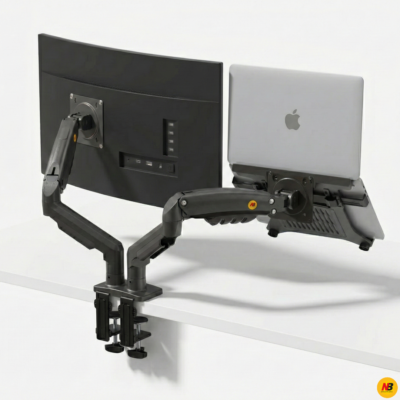 F160fp - 2-in-1 Extended Dual Monitor Arm with Laptop Tray