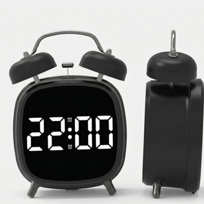 Retro Double-Bell LED Alarm Clock