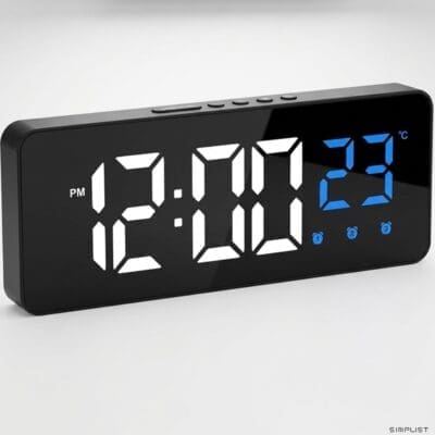 OmniClock Max - Minimalist RGB Alarm Clock with Extended Display