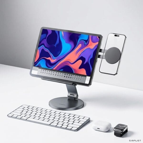 Adjustable tab holder and magnetic phone holder
